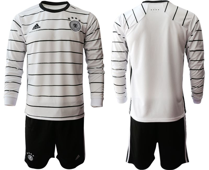 Men 2021 World Cup National Germany home long sleeve white Soccer Jerseys->->Soccer Country Jersey